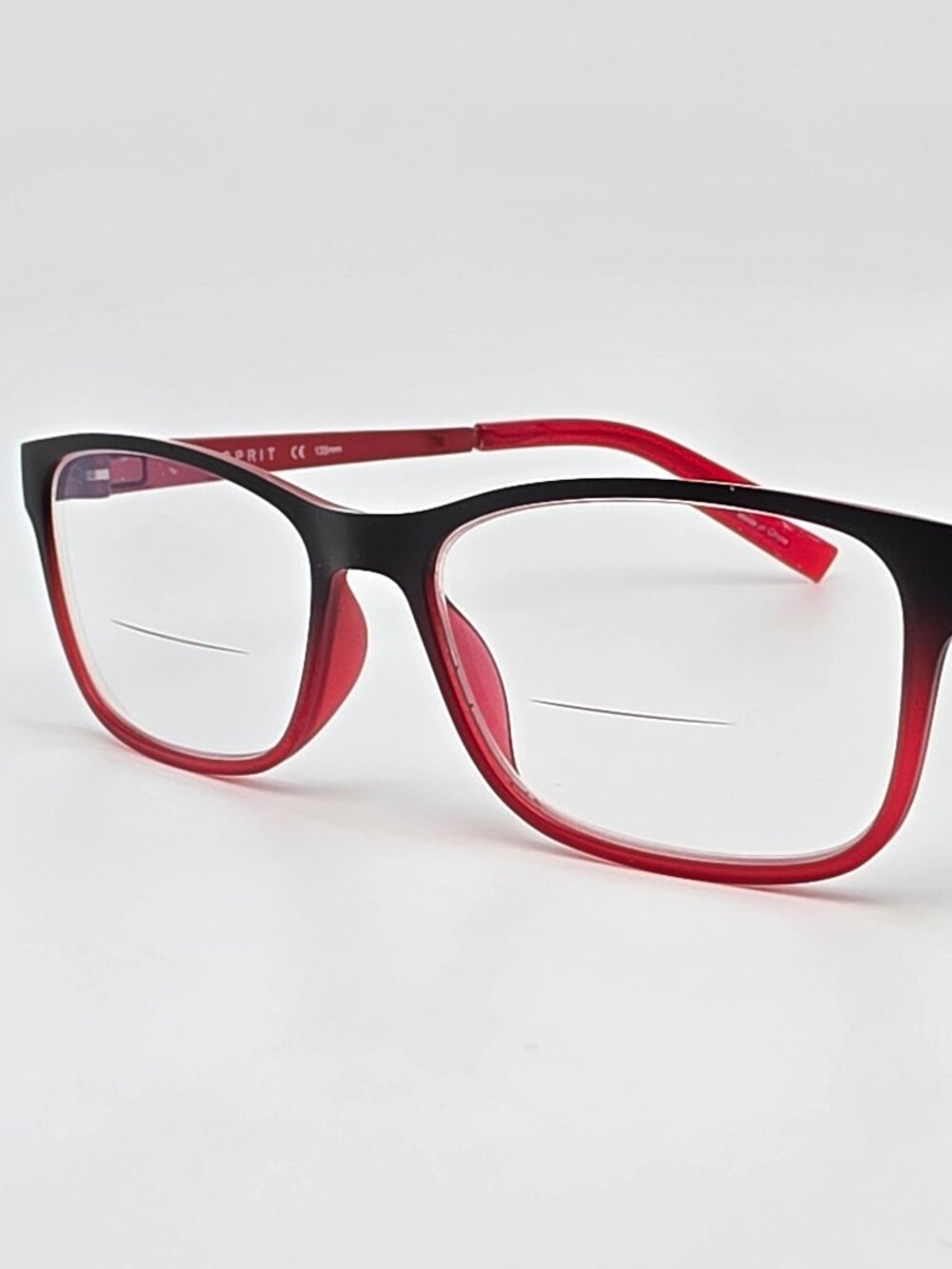 Esprit ET17457 Col. 587 Black Red Fade Ultra-Light Eyeglasses Frame 50-15-135